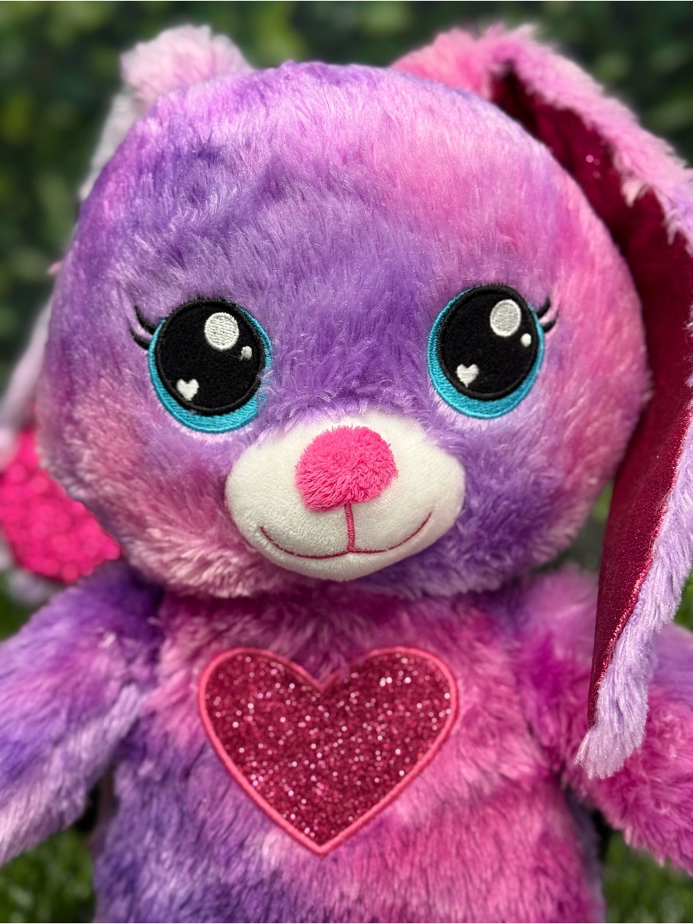 Build-A-Bear Workshop Heartables Purple Bunny Plush Purple Pink Shimmer - Picture 2 of 7